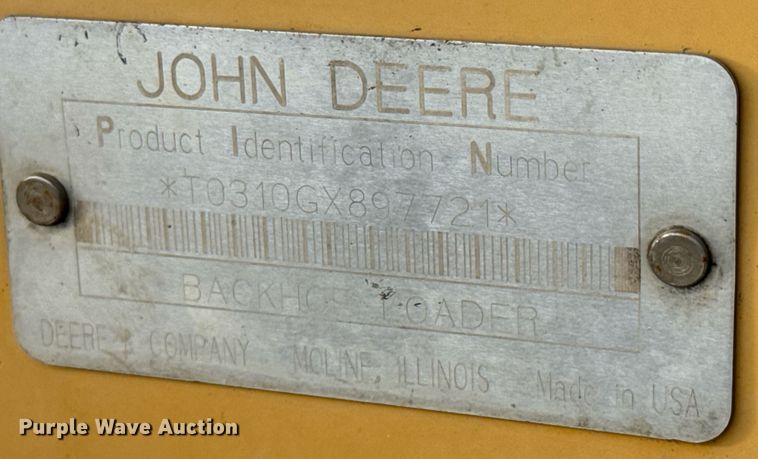 image for item DX5612 2001 John Deere 310G backhoe