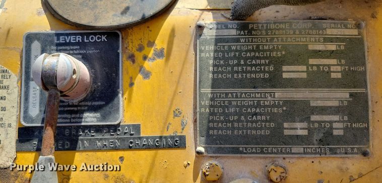 image for item DX7416 1988 Pettibone B-68C telehandler