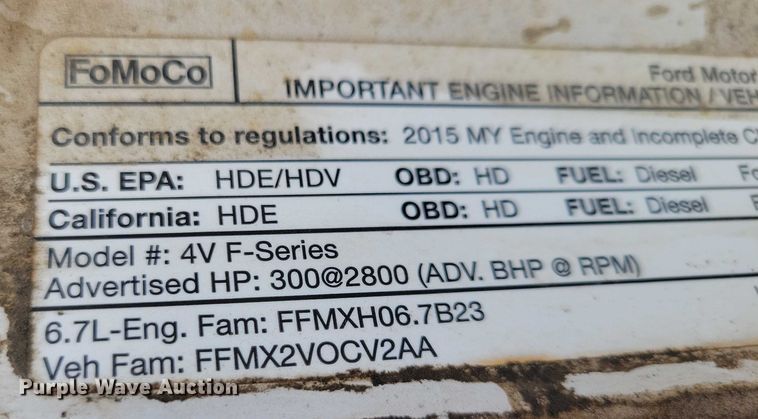 image for item DX7422 2015 Ford F550 Super Duty XL Crew Cab vacuum truck