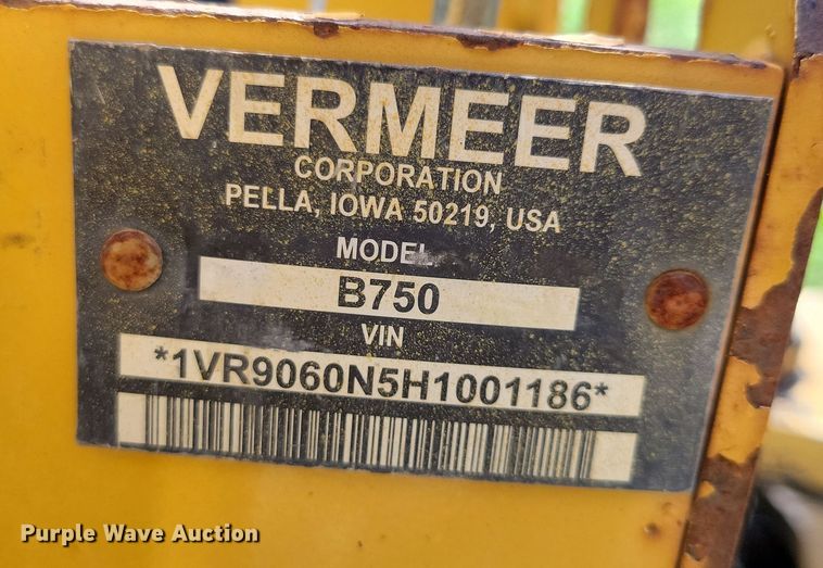 image for item DX7426 Vermeer B750 backhoe attachment