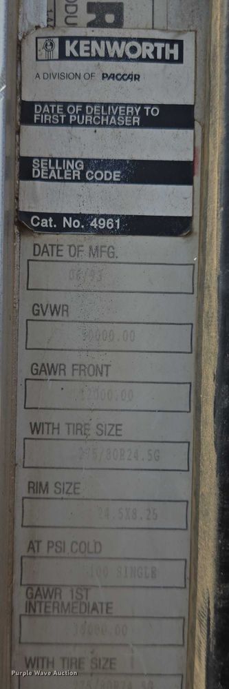 image for item DY1118 1994 Kenworth T600B water truck