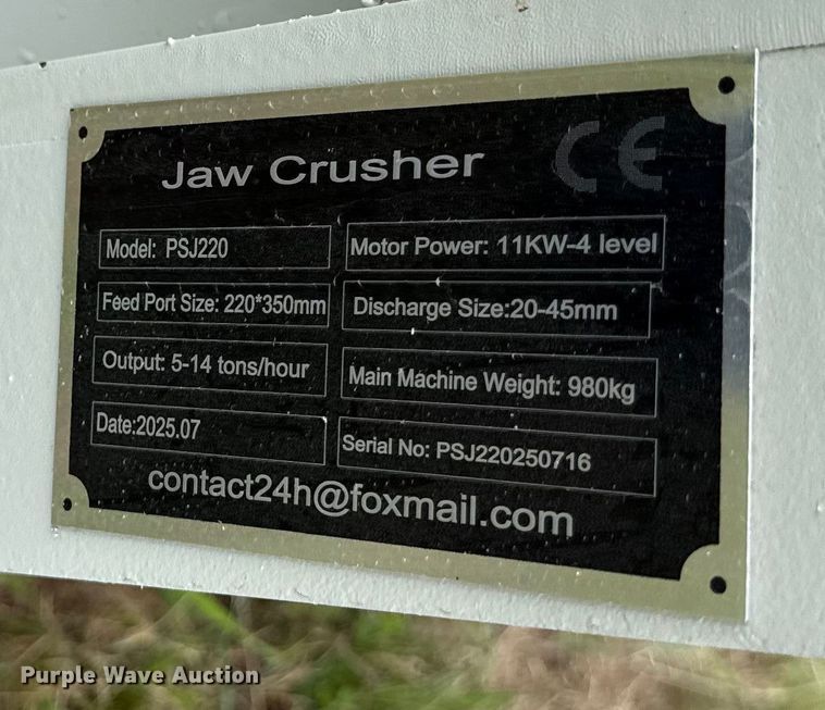 image for item DZ4221 2025 Future PSJ220 jaw crusher