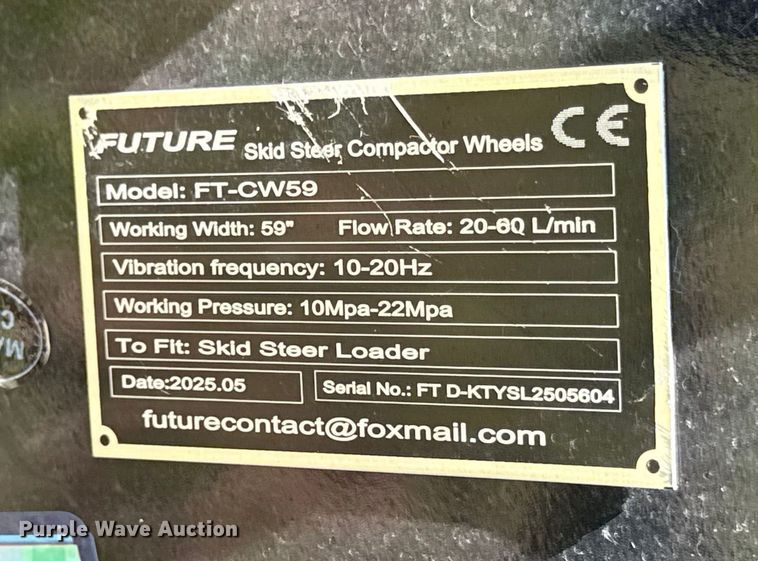 image for item DZ4239 2025 Future FT-CW59 skid steer compaction wheel