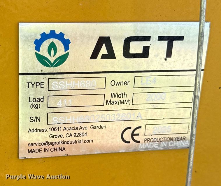 image for item DZ4247 2025 AGT SSHH680 skid steer breaker