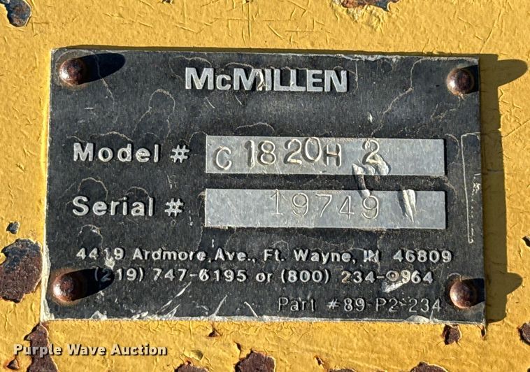 image for item DZ8933 McMillen C1820H2 skid steer auger