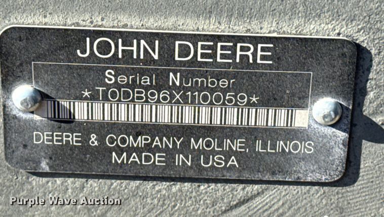 image for item DZ8935 John Deere DB96 skid steer dozer blade