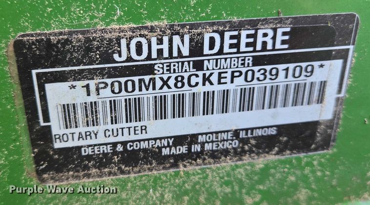 image for item EB1004 John Deere MX8 rotary mower