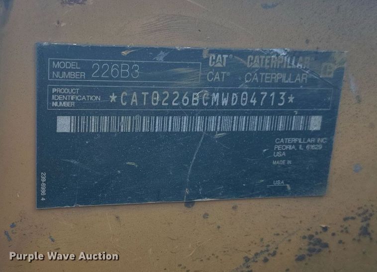 image for item EB2910 2012 Caterpillar 226B3 skid steer loader