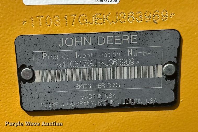 image for item EB2940 2019 John Deere 317G tracked skid steer loader