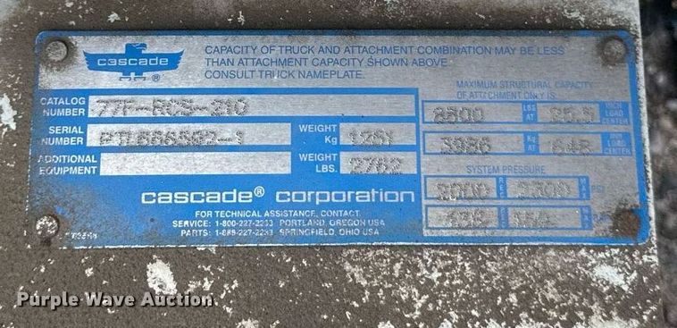 image for item EB2960 Cascade forklift clamp