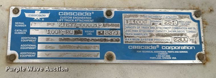 image for item EB2961 Cascade forklift clamp