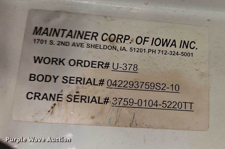 image for item EB8263 2005 Ford F750 Super Duty XL utility / service truck