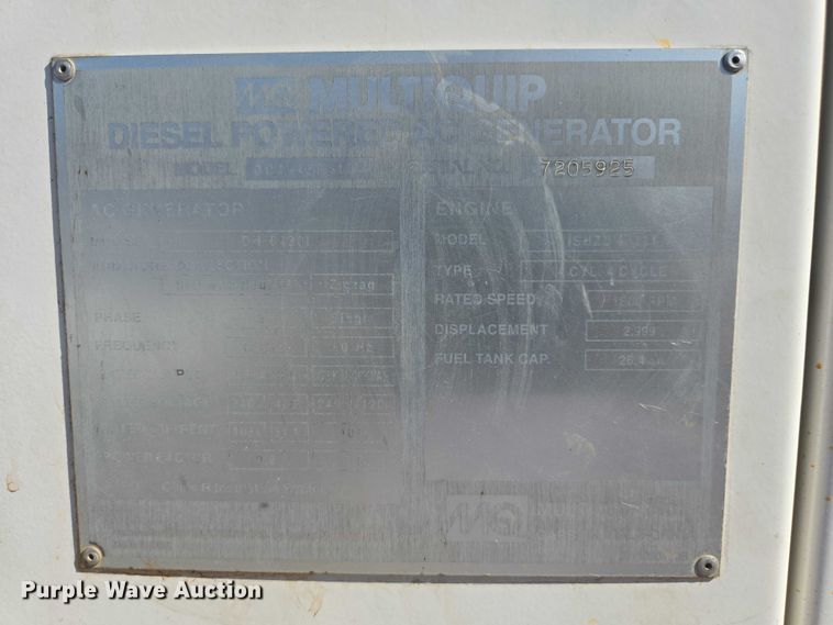 image for item EC1133 2013 Multiquip 45 generator