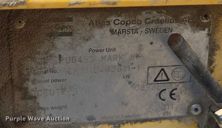 image for item EC1161 Atlas Copco grout pump