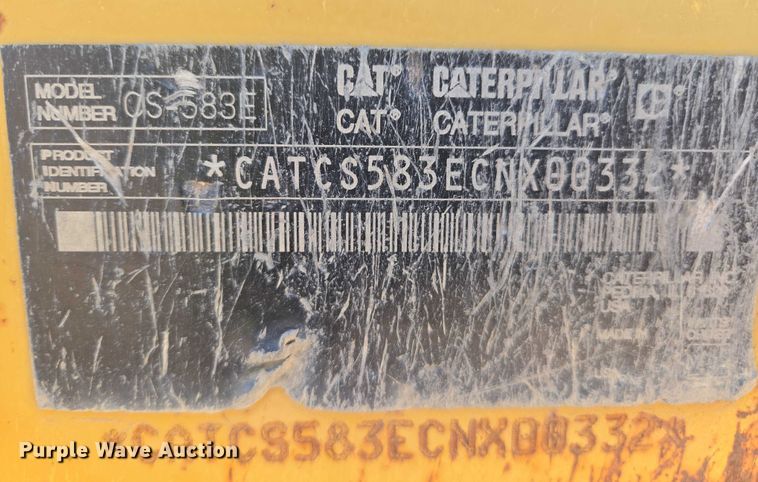 image for item EC1177 2005 Caterpillar CS-583E single drum vibratory roller