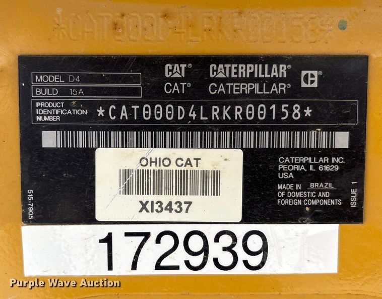 image for item EC4402 2021 Caterpillar D4 dozer