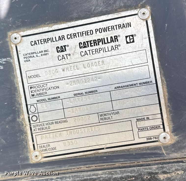 image for item ED1483 1997 Caterpillar 980G wheel loader