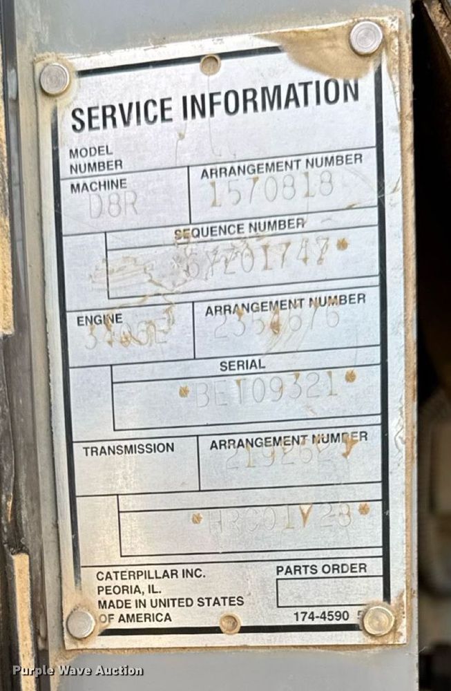 image for item ED1485 2004 Caterpillar D8R dozer