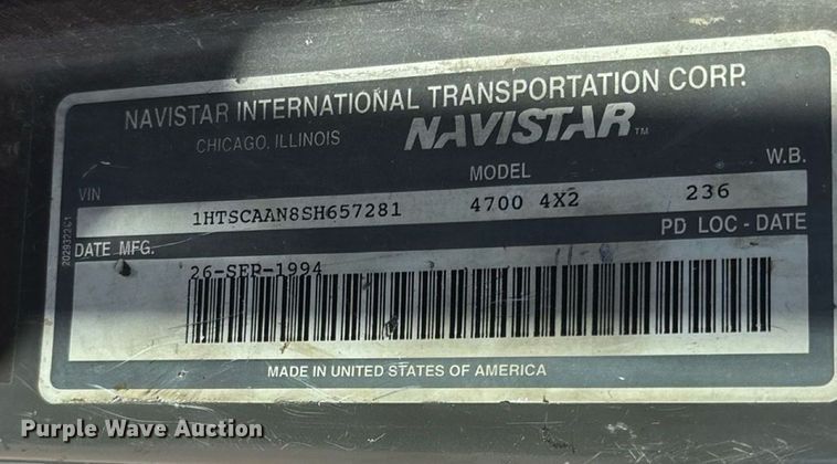 image for item ED2199 1995 International 4700 flatbed truck