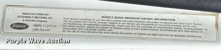 image for item ED5818 2019 Peterbilt 567 dump truck