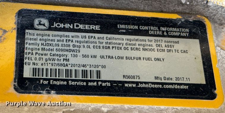 image for item ED5882 2018 John Deere 644K wheel loader