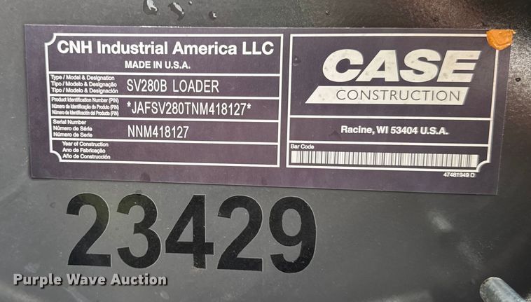 image for item EF2130 2023 Case SV280B skid steer loader