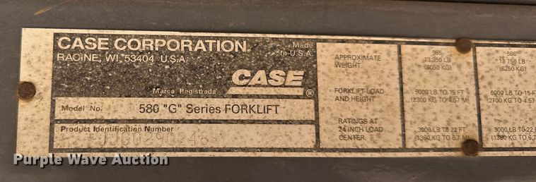 image for item EF2158 1999 Case 586G forklift