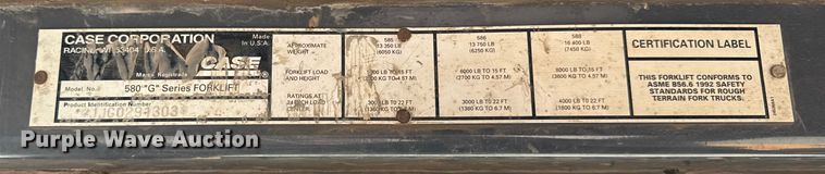 image for item EF2159 2006 Case 586G forklift