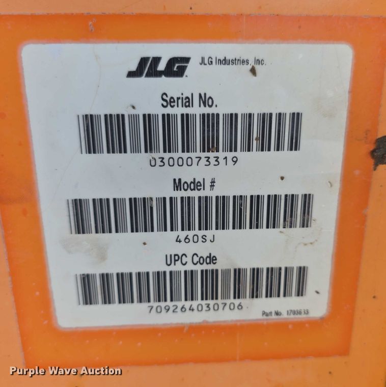 image for item EF3747 2003 JLG 460SJ boom lift