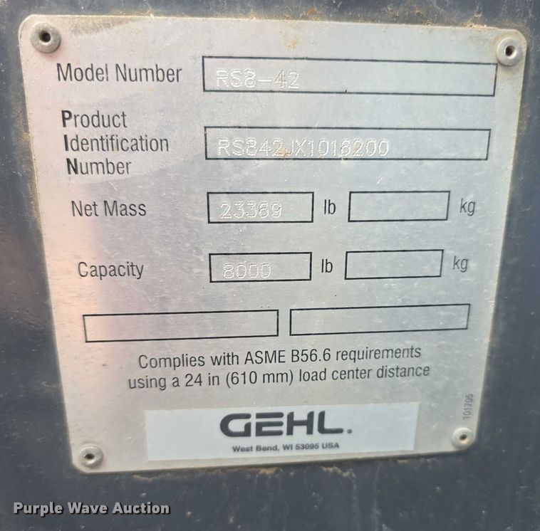 image for item EF3790 2006 Gehl RS8-42 telehandler