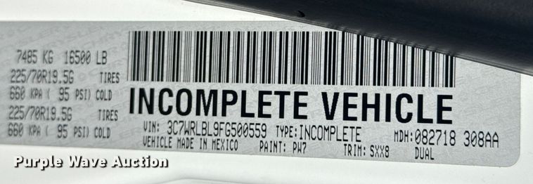 image for item EG6160 2015 Dodge Ram 4500  utility / service truck