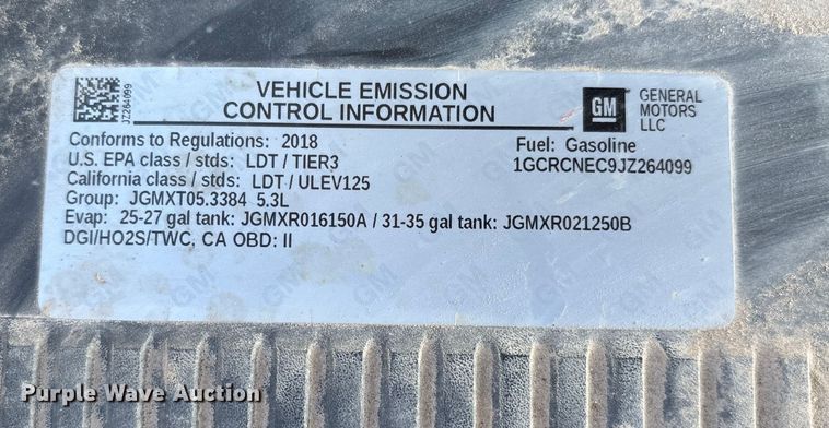 image for item EM0541 2018 Chevrolet Silverado 1500 Double Cab pickup truck