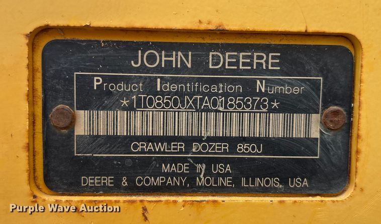 image for item EM0580 2010 John Deere 850J dozer