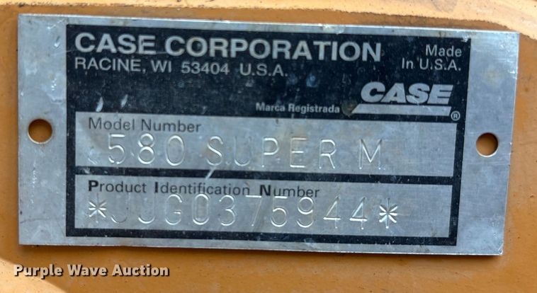 image for item EM0590 2003 Case 580 Super M backhoe