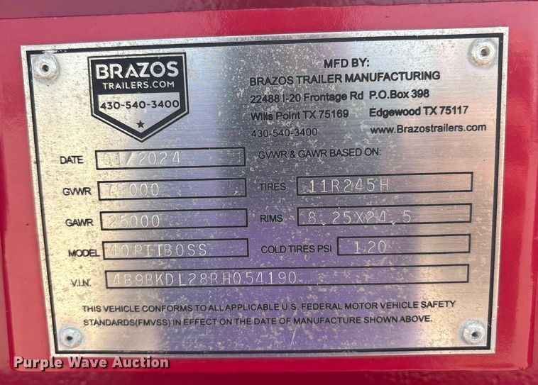 image for item EM2229 2024 Brazos 40 Pitboss bottom dump trailer