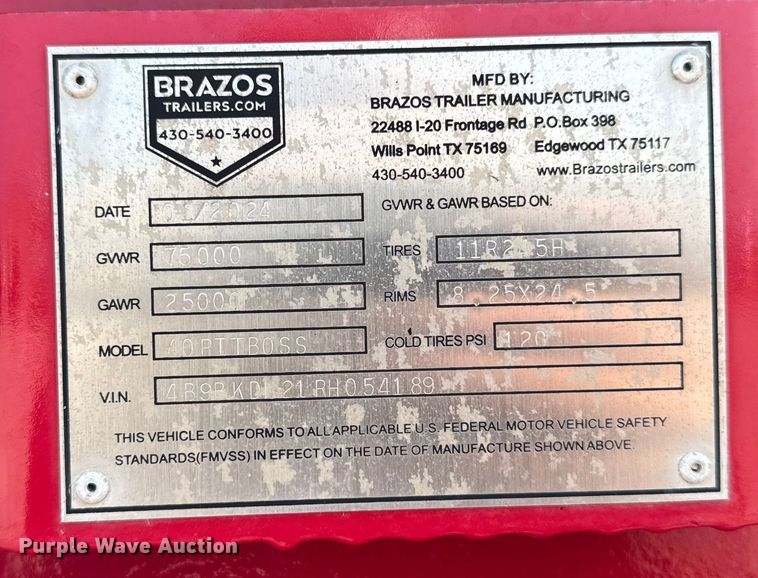 image for item EM2230 2024 Brazos 40 Pitboss bottom dump trailer