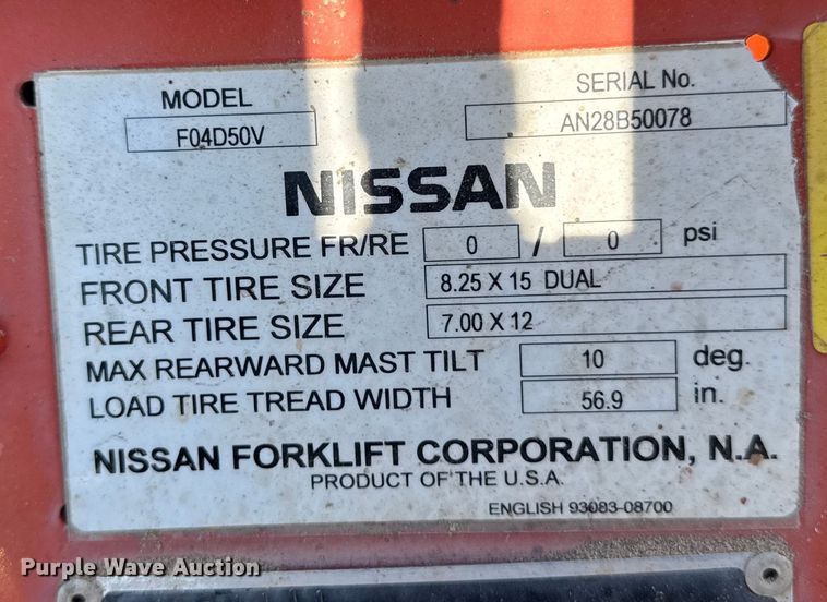 image for item EM2325 Nissan 110 forklift