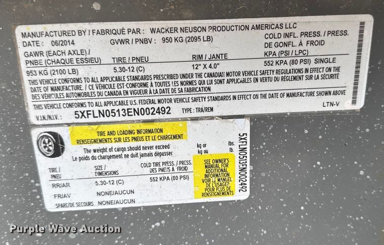 image for item EM2337 2014 Wacker Neuson LTN8 light plant
