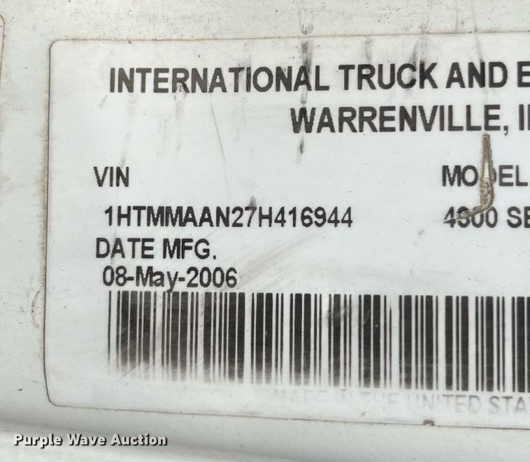 image for item EN5521 2007 International 4300 utility / service truck