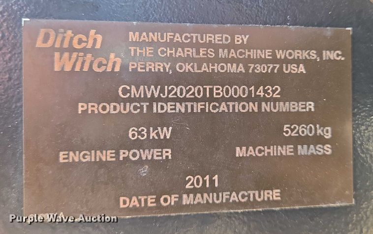 image for item EN8348 2011 Ditch Witch JT2020 Mach I directional boring unit