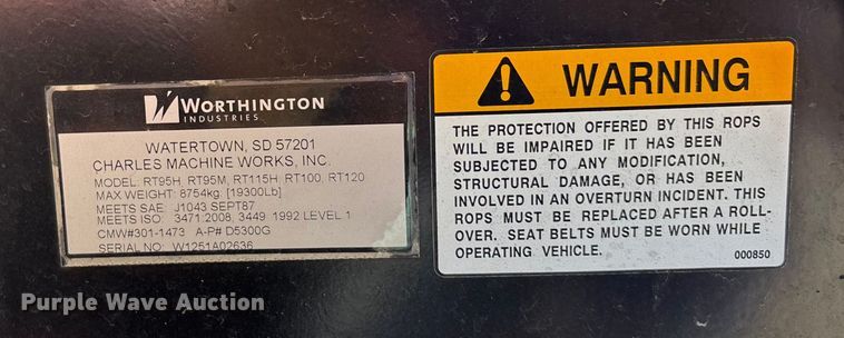 image for item EN8353 2015 Ditch Witch RT100 trencher