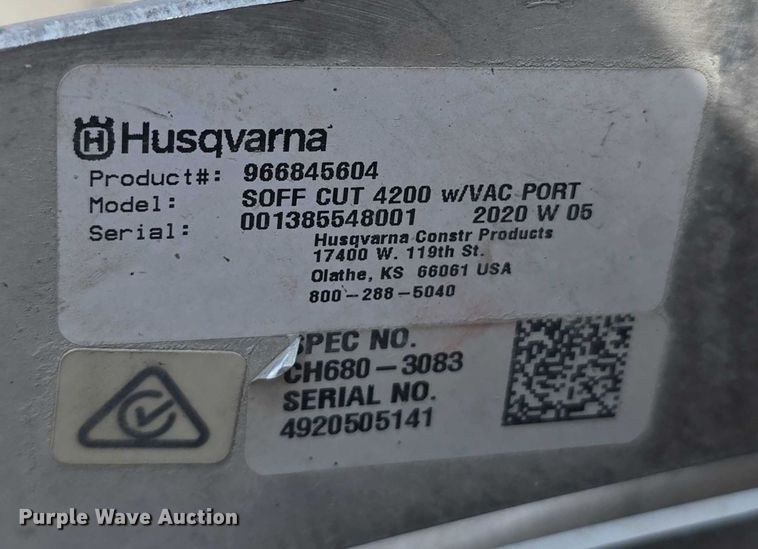 image for item EO1600 2020 Husqvarna Soff Cut 4200  concrete saw