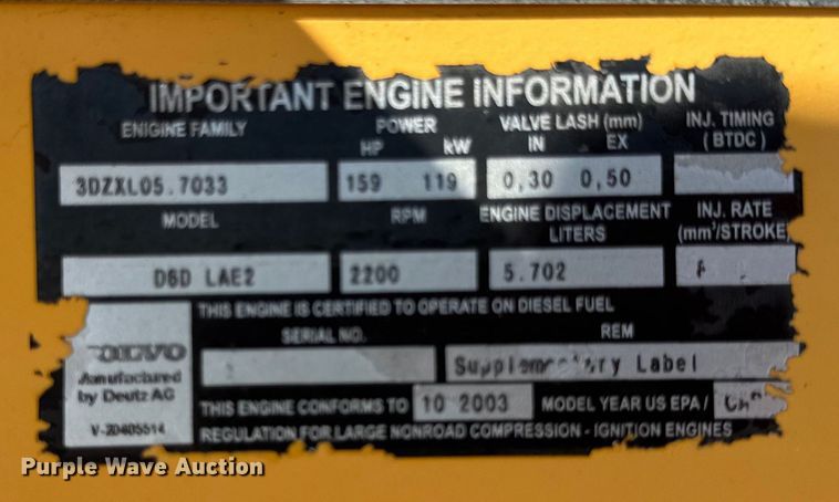 image for item ER0014 2004 Volvo L90E wheel loader