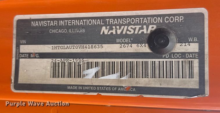 image for item ER2291 1997 International 2674 dump truck