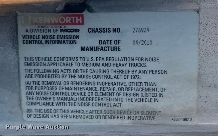 image for item ER2333 2011 Kenworth W900 ready mix truck