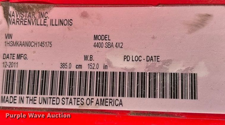 image for item ET3098 2012 International 4400  dump truck