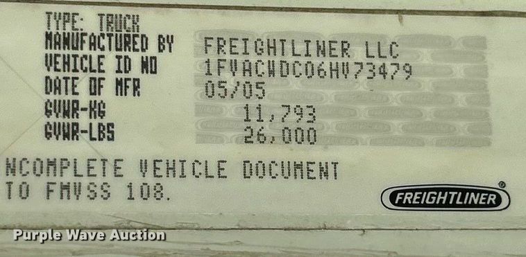 image for item ET3099 2006 Freightliner Business Class M2 dump truck