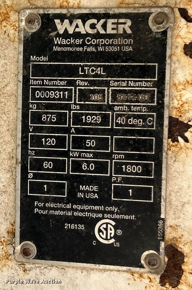 image for item ET3125 Wacker LTC4 light plant