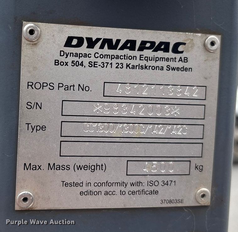 image for item ET8521 2020 Dynapac CC1300 double drum vibratory roller