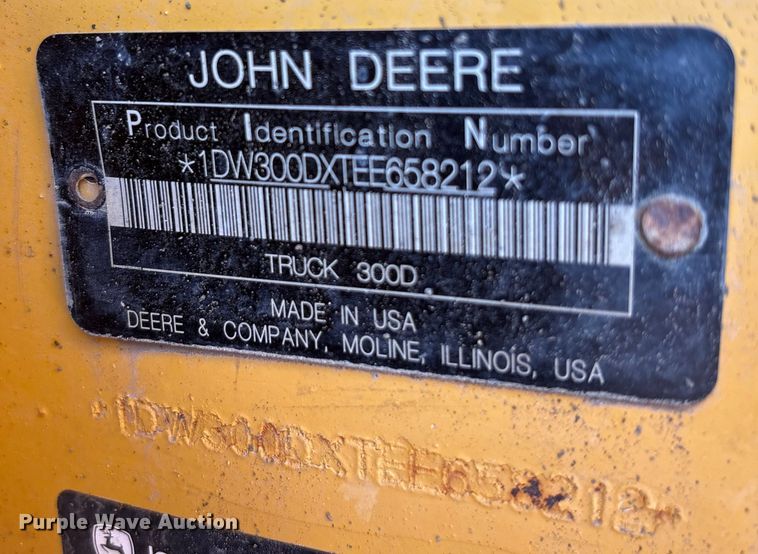 image for item EU0070 2014 John Deere 300D articulated haul truck